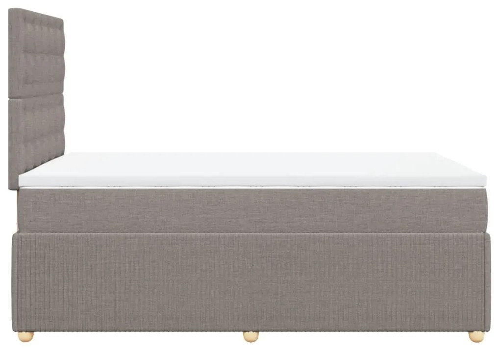 vidaXL Κρεβάτι Boxspring με Στρώμα Taupe 120x200 εκ. Υφασμάτινο