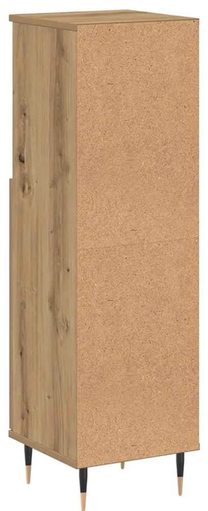 vidaXL Ντουλάπι μπάνιου Δρυς τεχνίτης 30x30x100 cm Κατασκευασμένο ξύλο