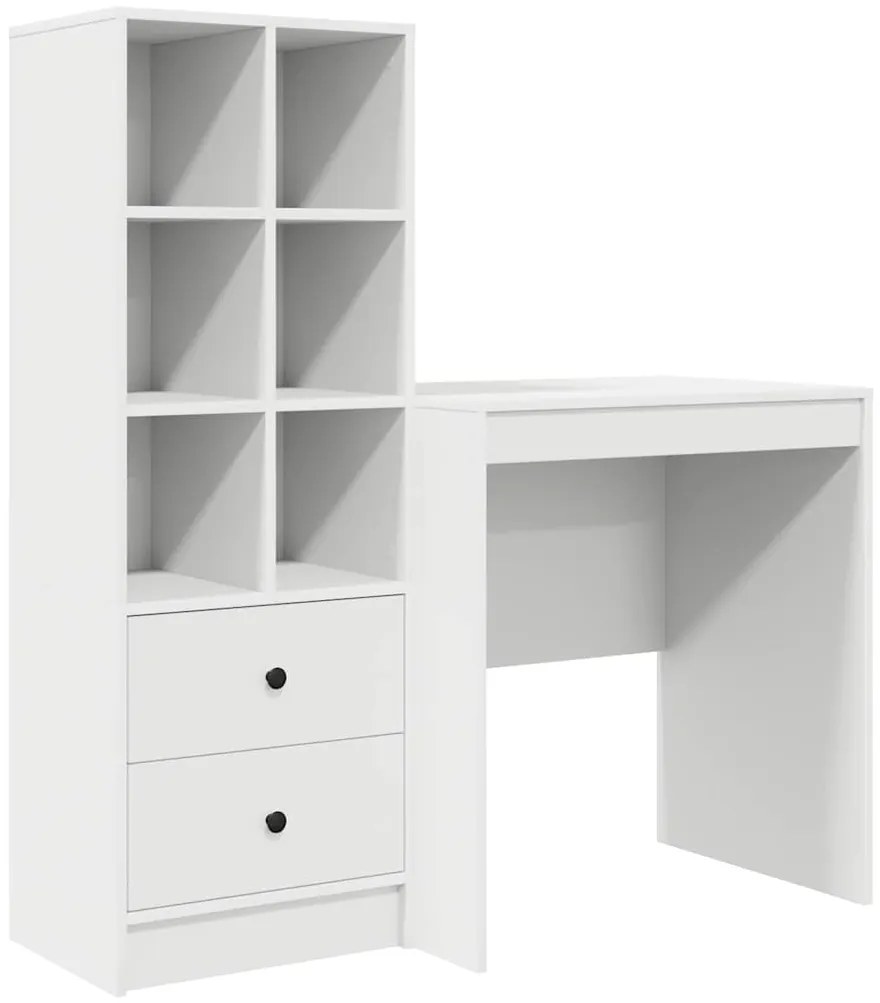 vidaXL Γραφείο με αποθηκευτικό χώρο 2 pcs Λευκό 70 x 50 x 76 εκ.