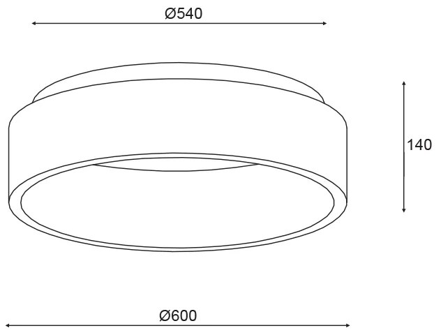 ΟΡΟΦΗΣ Φ/Σ LED 48W CCT 5350LM ΜΑΥΡΟ ΜΕΤΑΛΛΙΚΟ D60XH14CM APOLLO - BR81LEDC60BKCCT