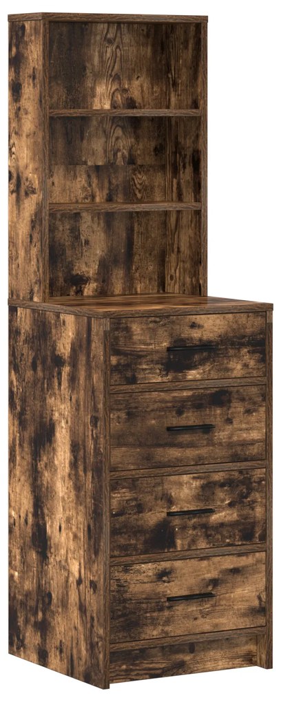 vidaXL Σετ 3 τεμαχίων για το Dressing Table με LED από Καπνιστό Δρυ