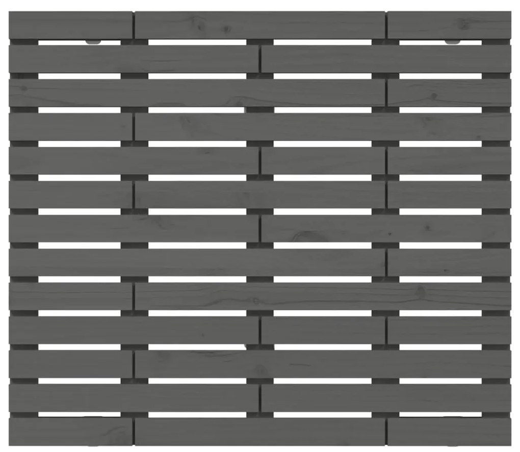 vidaXL Κεφαλάρι Τοίχου Γκρι 126x3x91,5 εκ. από Μασίφ Ξύλο Πεύκου