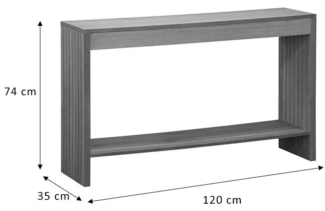 Κονσόλα Focused pakoworld MDF φυσικό 120x35x74εκ (1 τεμάχια)