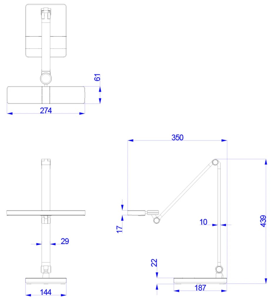 ΦΩΤΙΣΤΙΚΟ ΓΡΑΦΕΙΟΥ LED BLAIN PRO HM4461.02 ΜΑΥΡΟ ΜΑΤ ABS 35x43,9Υεκ. (1 Τεμμάχια)