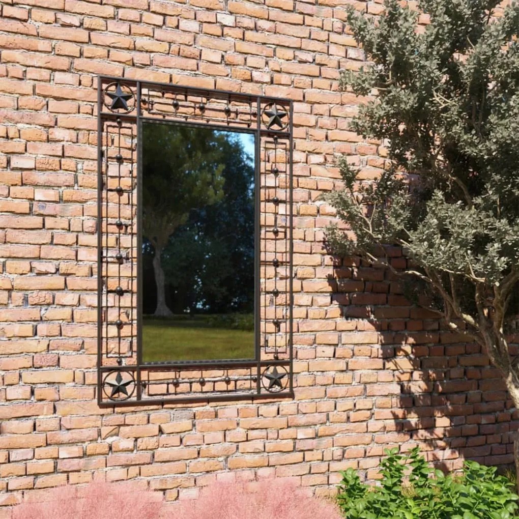 vidaXL Καθρέφτης Κήπου Ορθογώνιος Μαύρος 50 x 80 εκ.