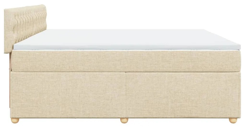 ΚΡΕΒΑΤΙ BOXSPRING ΜΕ ΣΤΡΩΜΑ ΚΡΕΜ 200X200 ΕΚ. ΥΦΑΣΜΑΤΙΝΟ 3286799