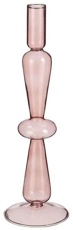 Κηροπήγιο Γυάλινο 02.1121719 9x31cm Pink Glass