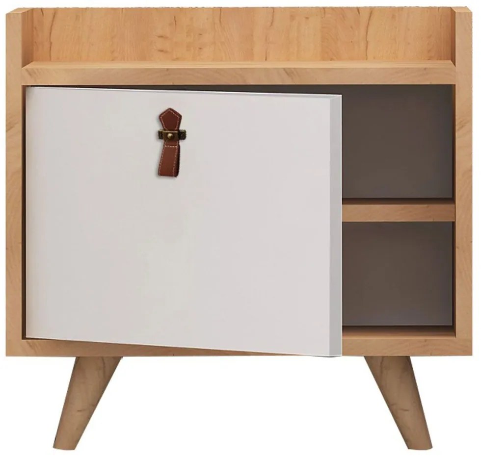 Κομοδίνο Dopo 811MDD3419 50x40x55cm Oak-White