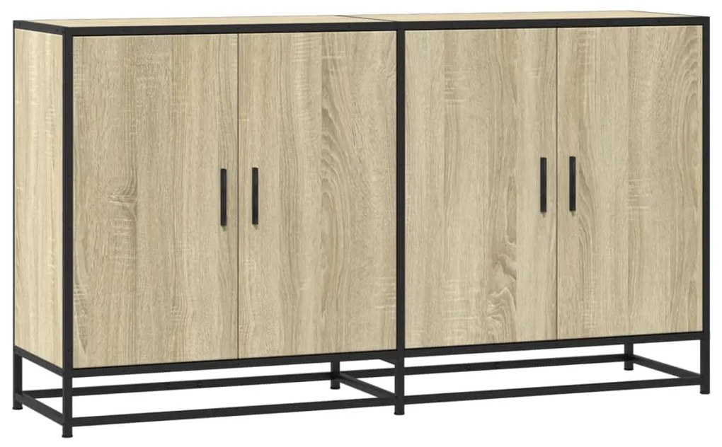 vidaXL Sideboard Sonoma Oak 134x35x76 cm Κατασκευασμένο ξύλο