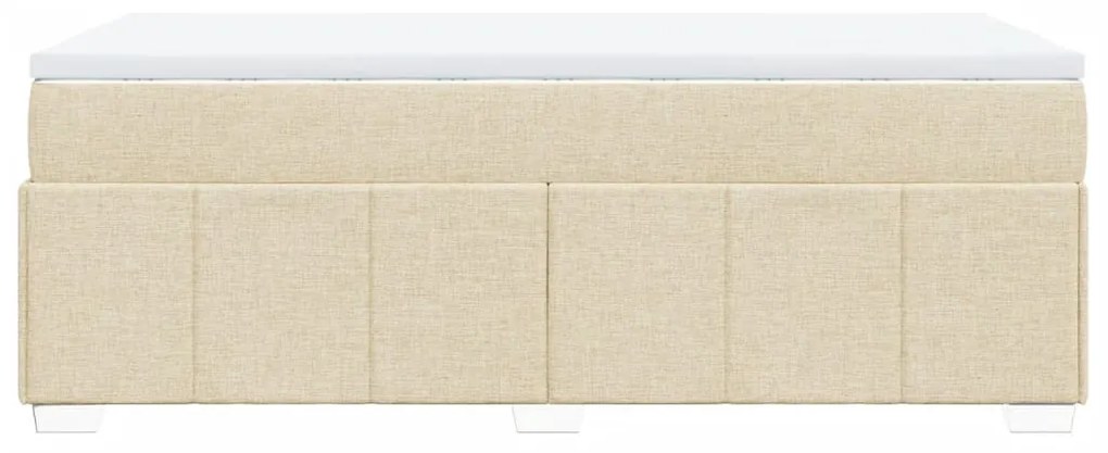 Κρεβάτι Boxspring με Στρώμα Κρεμ 90x190 εκ.Υφασμάτινο - Κρεμ