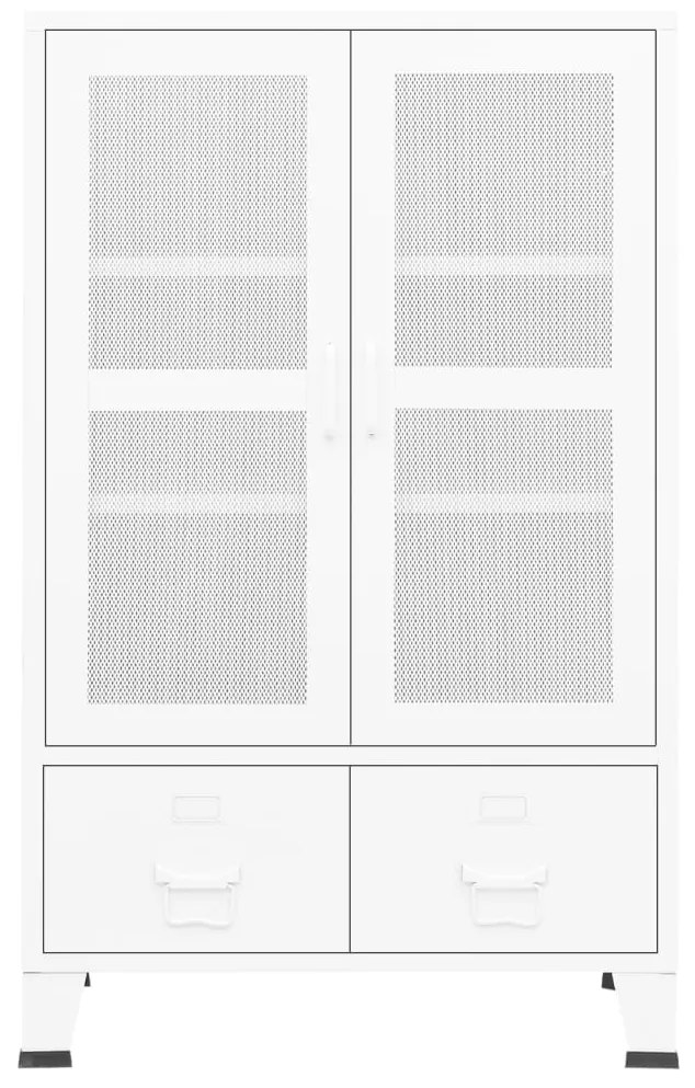 vidaXL Αρχειοθήκη Βιομηχανικού Στιλ Λευκή 70 x 40 x 115 εκ. Ατσάλινη