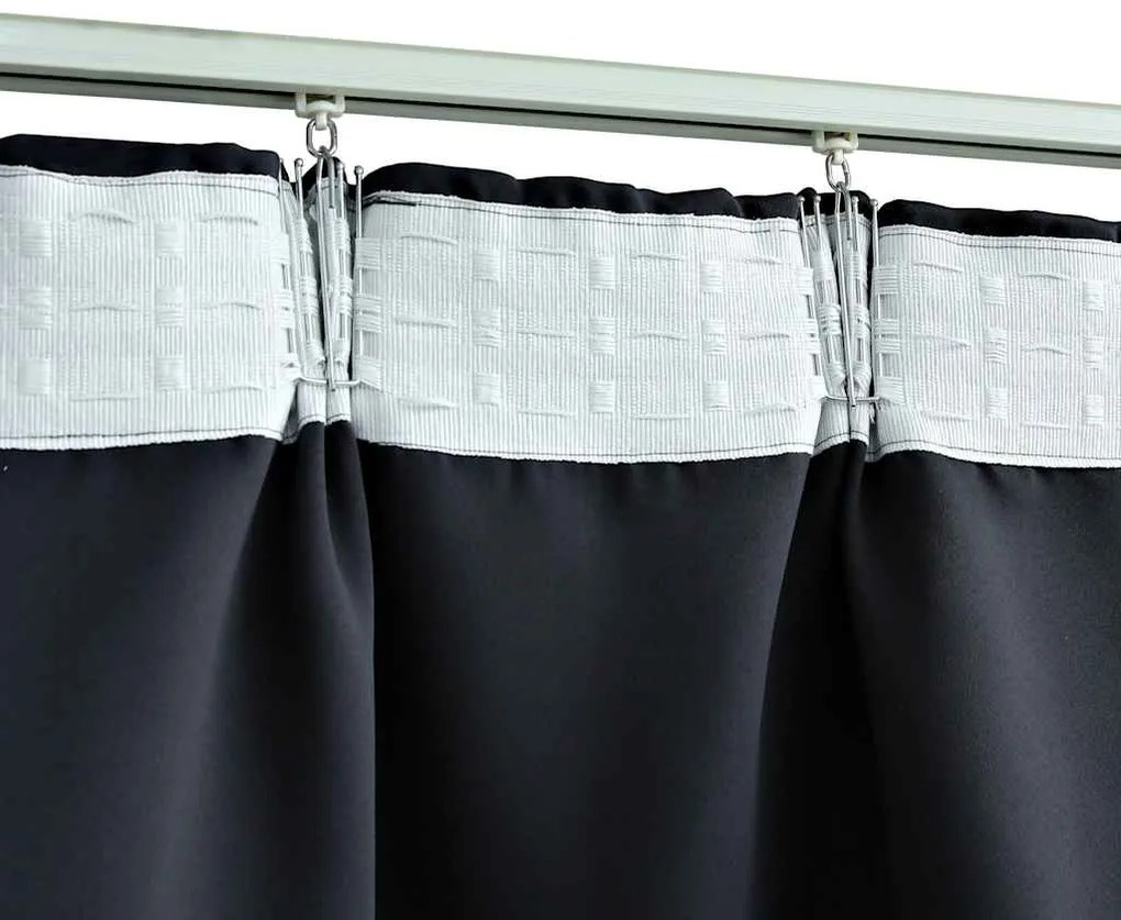 vidaXL Κουρτίνα Συσκότισης με Γάντζους Ανθρακί 290 x 245 εκ.