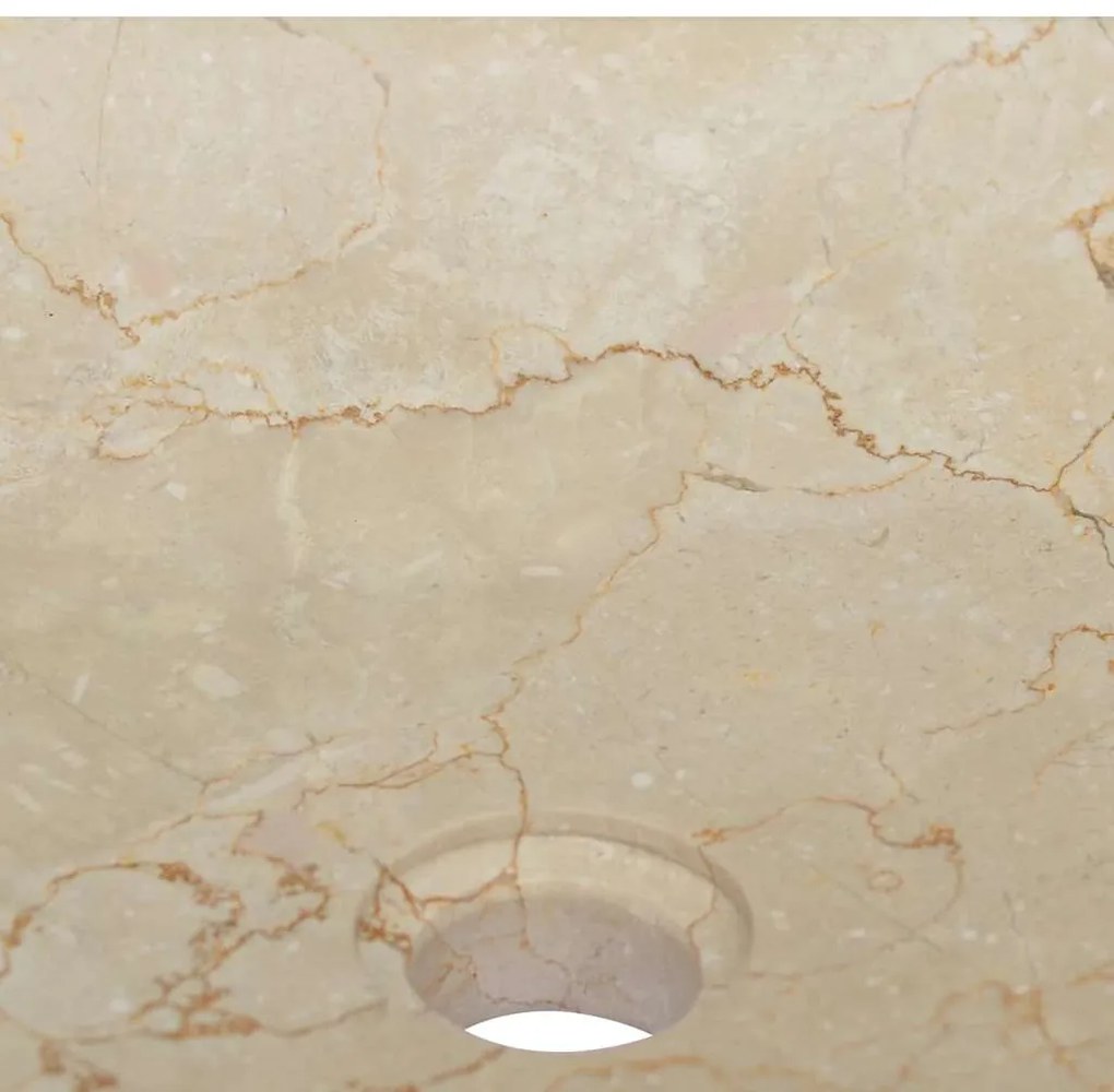 vidaXL Νιπτήρας Κρεμ 40 x 40 x 10 εκ. Μαρμάρινος