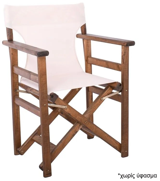 WOODWELL Σκηνοθέτη Σκελετός Πολυθρόνας Οξιά, Βαφή Εμποτισμού Καρυδί, Πτυσσόμενη 61x52x85cm Ε7770,2