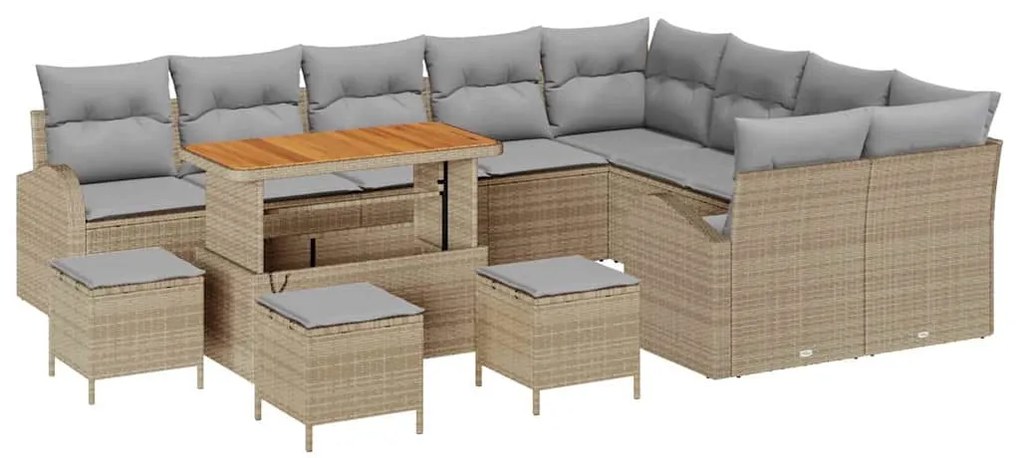 vidaXL Σετ Καναπέ Κήπου 13 pcs Μπεζ, Ανοιχτό Γκρι 110 x 55 x 71 εκ