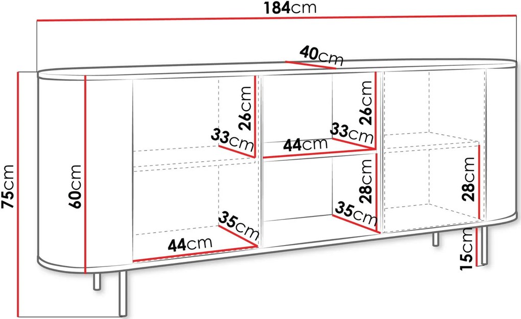 Μπουφές Lygrint II-leuko marmaro - xruso