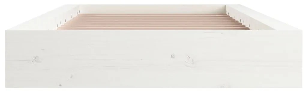 vidaXL Πλαίσιο Κρεβατιού Λευκό 75x190 εκ. Μασίφ Ξύλο Small Single
