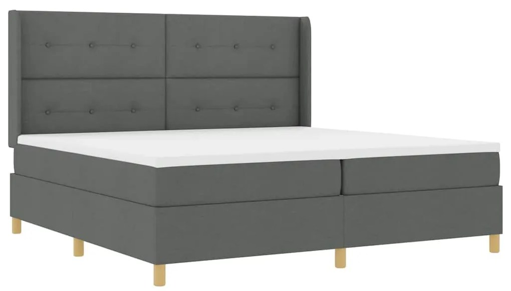 vidaXL Κρεβάτι με ελατήρια με στρώμα Γκρι 200 x 200 cm ύφασμα