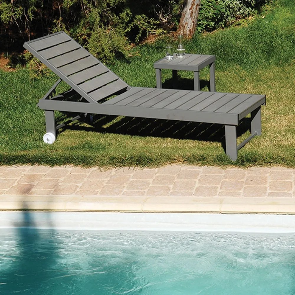 Ξαπλώστρα Ανακλινόμενη 5 Θέσεων 203480 Light Grey 196x63x38cm