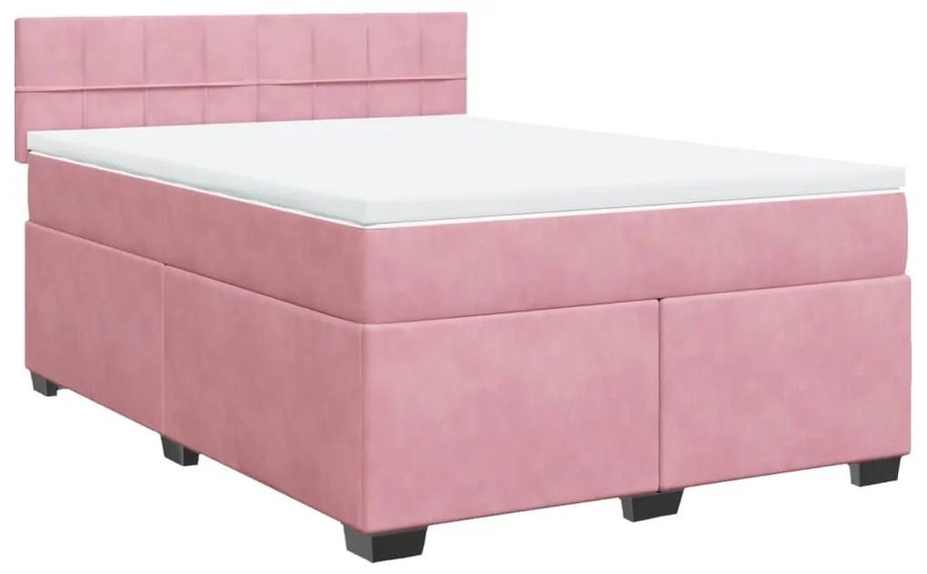 ΚΡΕΒΑΤΙ BOXSPRING ΜΕ ΣΤΡΩΜΑ ΡΟΖ 160X200 ΕΚ. ΒΕΛΟΥΔΙΝΟ 3288659