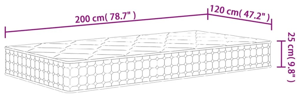 Στρώμα με Pocket Springs Μεσαία Σκληρότητα 120x200 εκ. - Λευκό