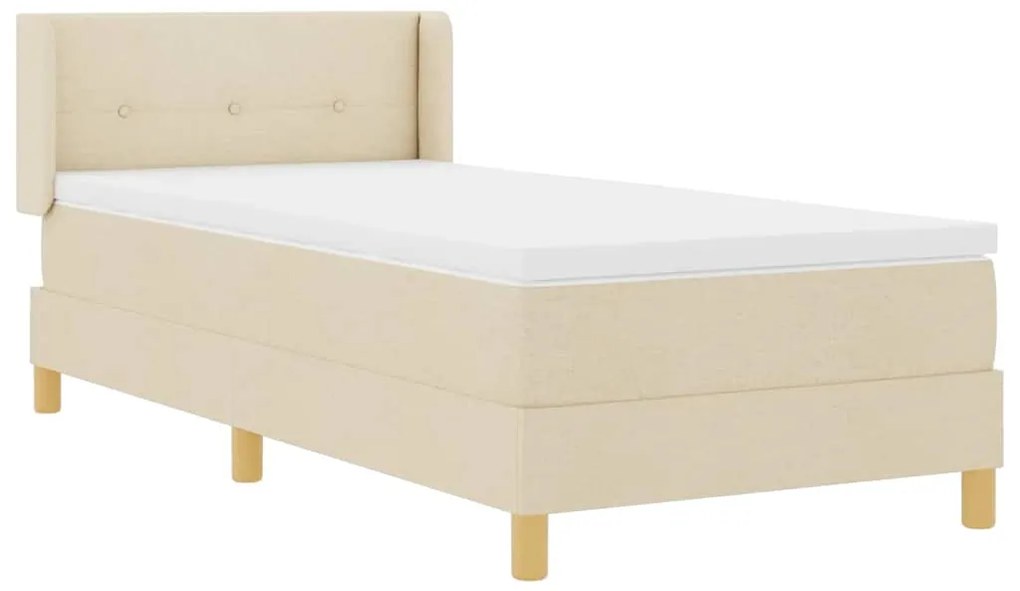 vidaXL Κρεβάτι με Ελατήρια με στρώμα Κρεμ 90 x 200 cm ύφασμα