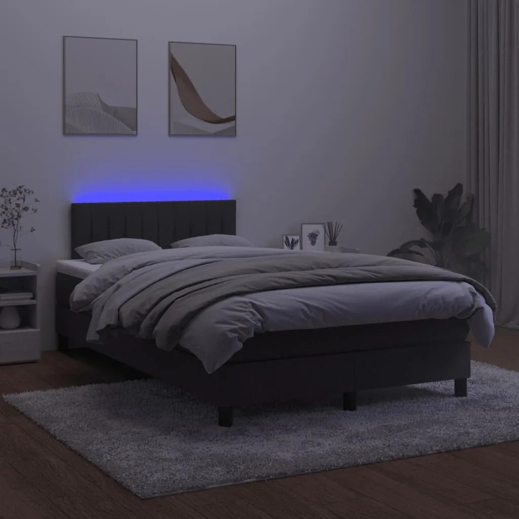 ΚΡΕΒΑΤΙ BOXSPRING ΜΕ ΣΤΡΩΜΑ &amp; LED ΜΑΥΡΟ 120X190 ΕΚ. ΒΕΛΟΥΔΙΝΟ 3270167