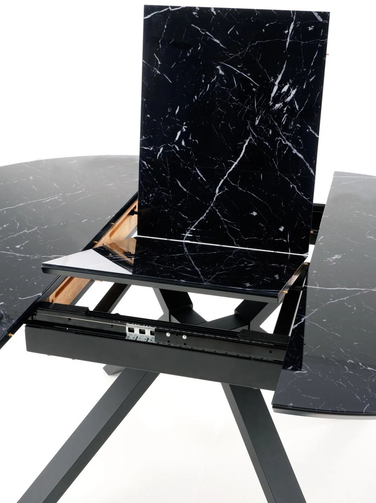 VERTIGO extension table, color: top - black marble, legs - black DIOMMI V-CH-VERTIGO-ST