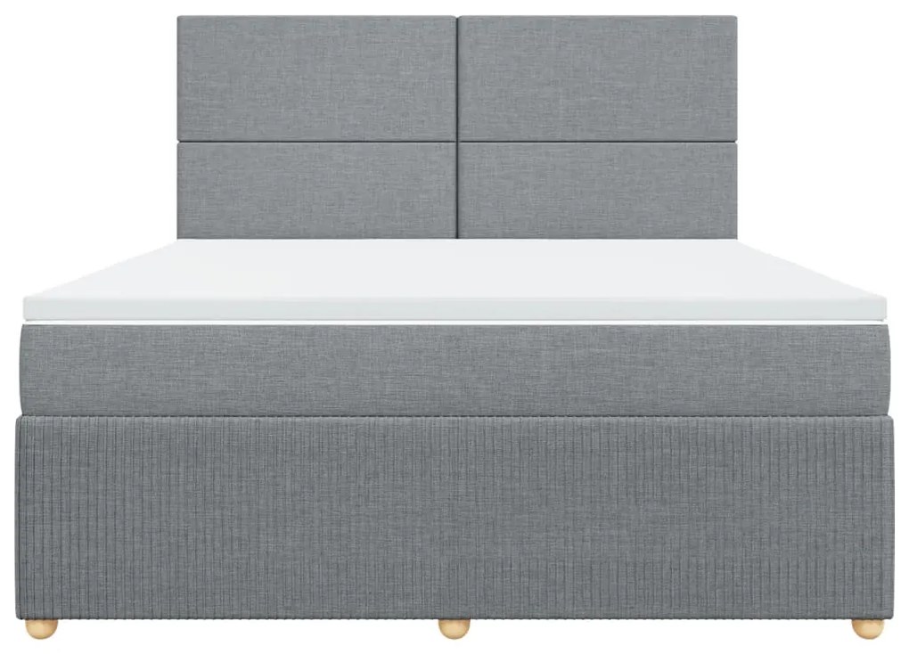 ΚΡΕΒΑΤΙ BOXSPRING ΜΕ ΣΤΡΩΜΑ ΑΝΟΙΧΤΟ ΓΚΡΙ 180X200 ΕΚ. ΥΦΑΣΜΑΤΙΝΟ 3292128