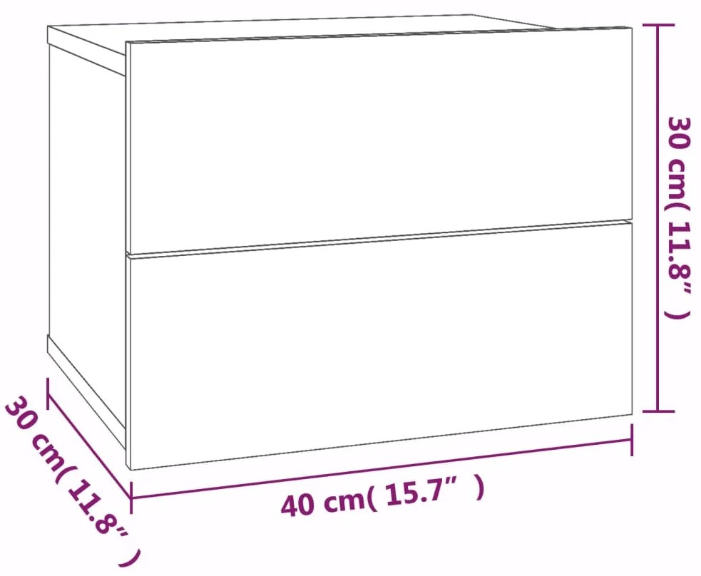 Κομοδίνο Καπνιστή βελανιδιά 40x30x30 εκ. από Επεξεργασμένο Ξύλο - Καφέ