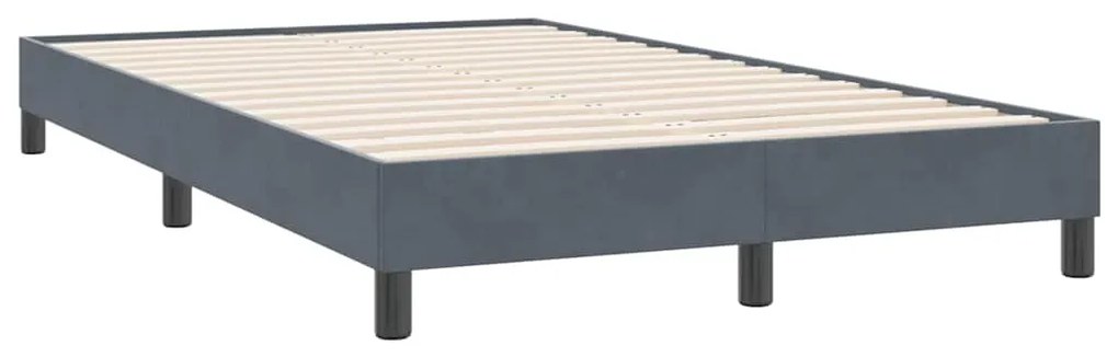 BOX SPRING ΚΡΕΒΑΤΙ ΜΕ ΣΤΡΩΜΑ ΣΚΟΥΡΟ ΓΚΡΙ 120X220 CM ΒΕΛΟΥΔΙΝΟ 3316636