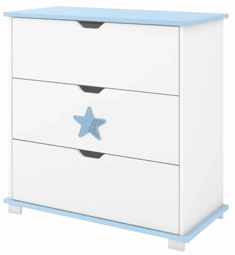 Συρταριέρα  με Αλλαξιέρα  Star White + Blue  83x48x87cm  BC20028 BabyCute