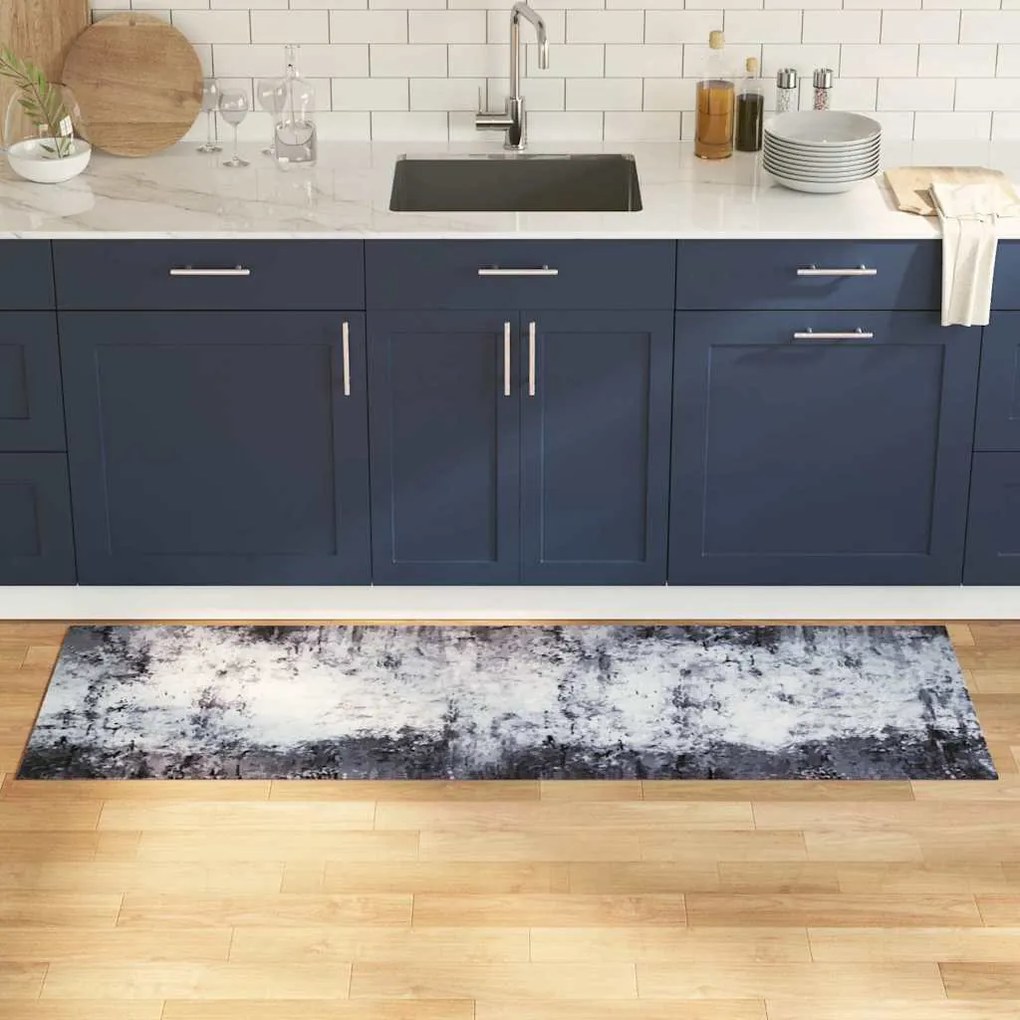 vidaXL Χαλί Κουζίνας Other Χοντρό τσιμέντο 60 x 180 cm Βελούδο