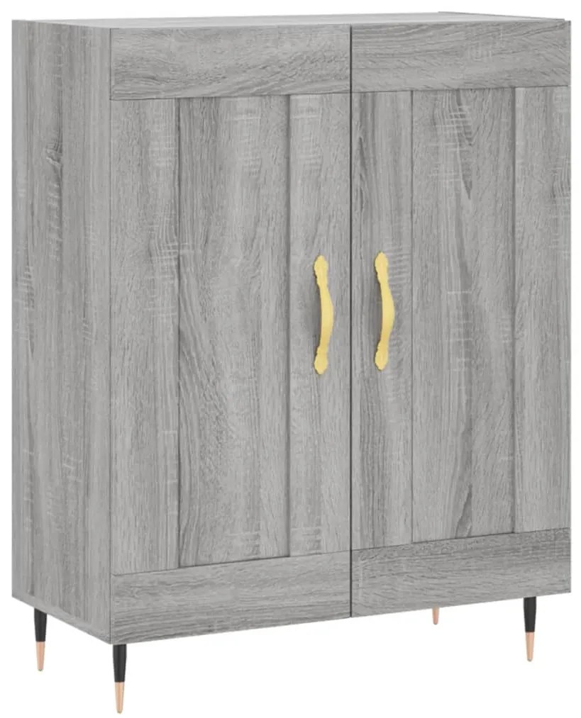 vidaXL Ντουλάπι Γκρι Sonoma 69,5 x 34 x 180 εκ. Επεξεργασμένο Ξύλο