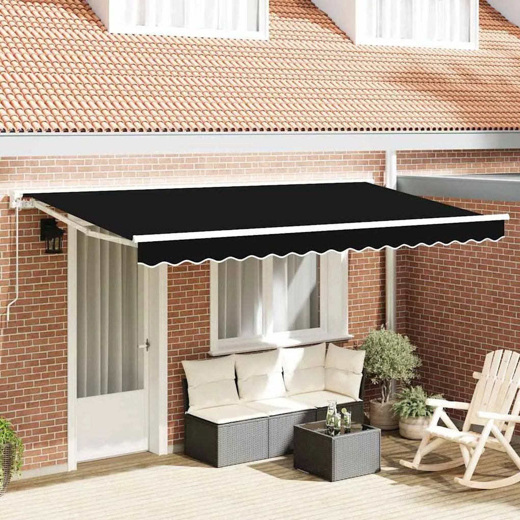 vidaXL Ύφασμα αντικατάστασης τέντας Μαύρο 400 x 200 cm Καραβόπανο