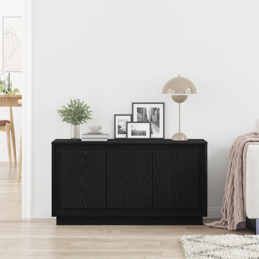vidaXL Σαλονάκι Μαύρο Δρυς 102x35x55 εκ Επεξεργασμένο Ξύλο