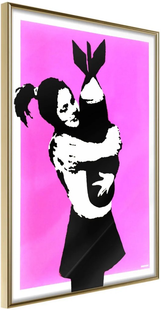 Αφίσα - Banksy: Bomb Hugger - 20x30 - Χρυσό - Χωρίς πασπαρτού