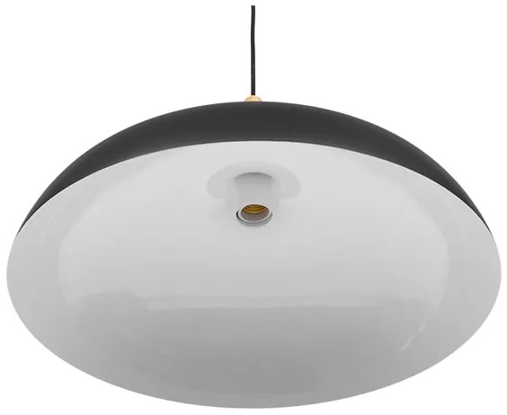 GloboStar VALLETE BLACK 01258 Μοντέρνο Κρεμαστό Φωτιστικό Οροφής Μονόφωτο 1 x E27 Μαύρο Μεταλλικό Καμπάνα Φ45 x Y27cm - 01258