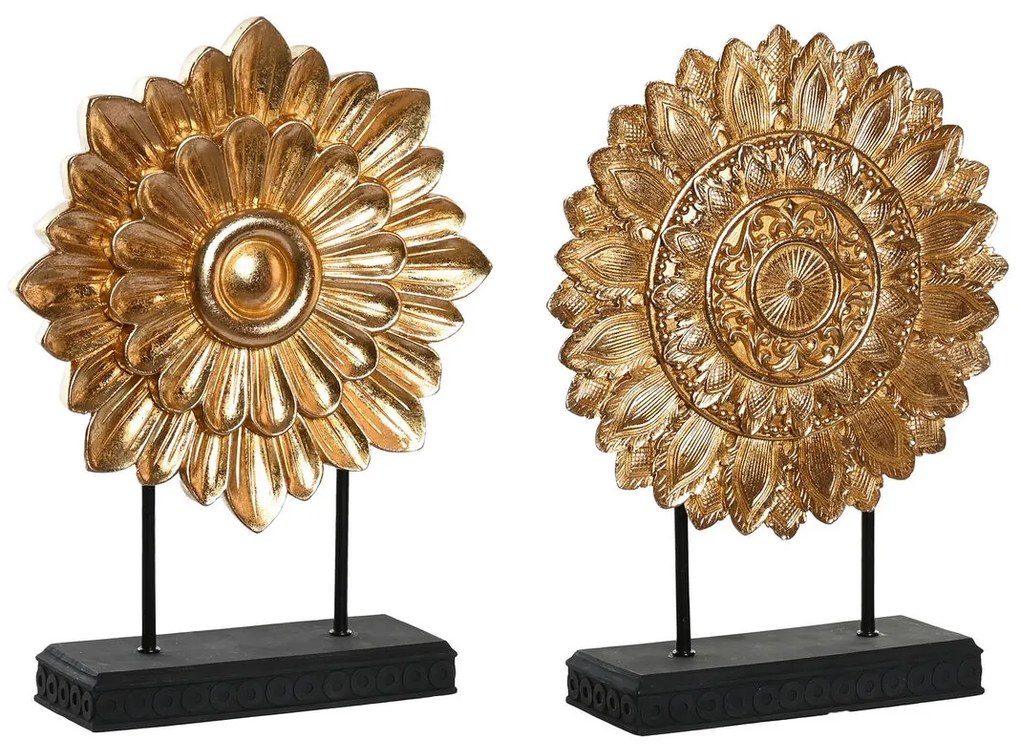 Διακοσμητική Φιγούρα DKD Home Decor 25 x 8 x 34 cm Μαύρο Χρυσό Σύγχρονη Κύκλους (x2)