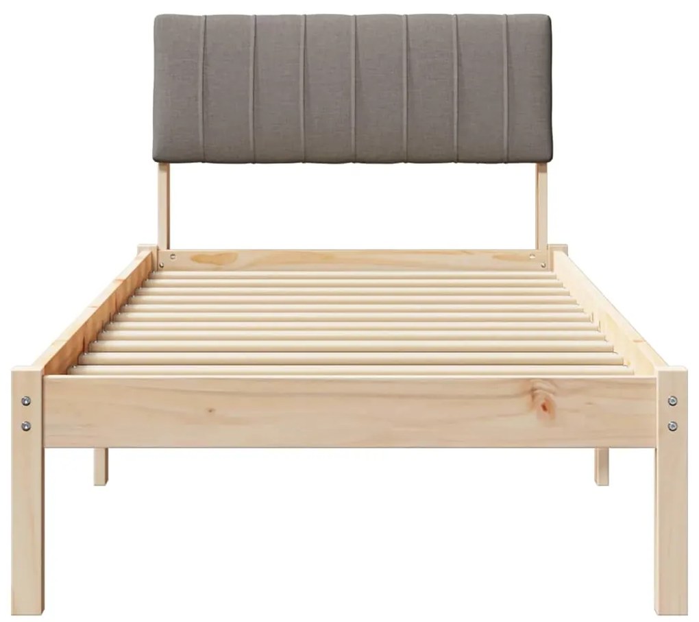 vidaXL Σκελετός Κρεβατιού Καφέ και ταμπά 75 x 190 cm Μασίφ ξύλο πεύκου