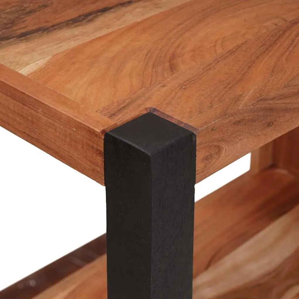 vidaXL Βιβλιοθήκη Καφέ, Μαύρο 50 x 30 x 110 εκ Στερεό Ξύλο Ακακίας