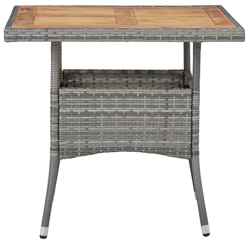 vidaXL Τραπεζαρία Εξωτ. Χώρου Γκρι από Συνθ. Ρατάν/Μασίφ Ξύλο Ακακίας