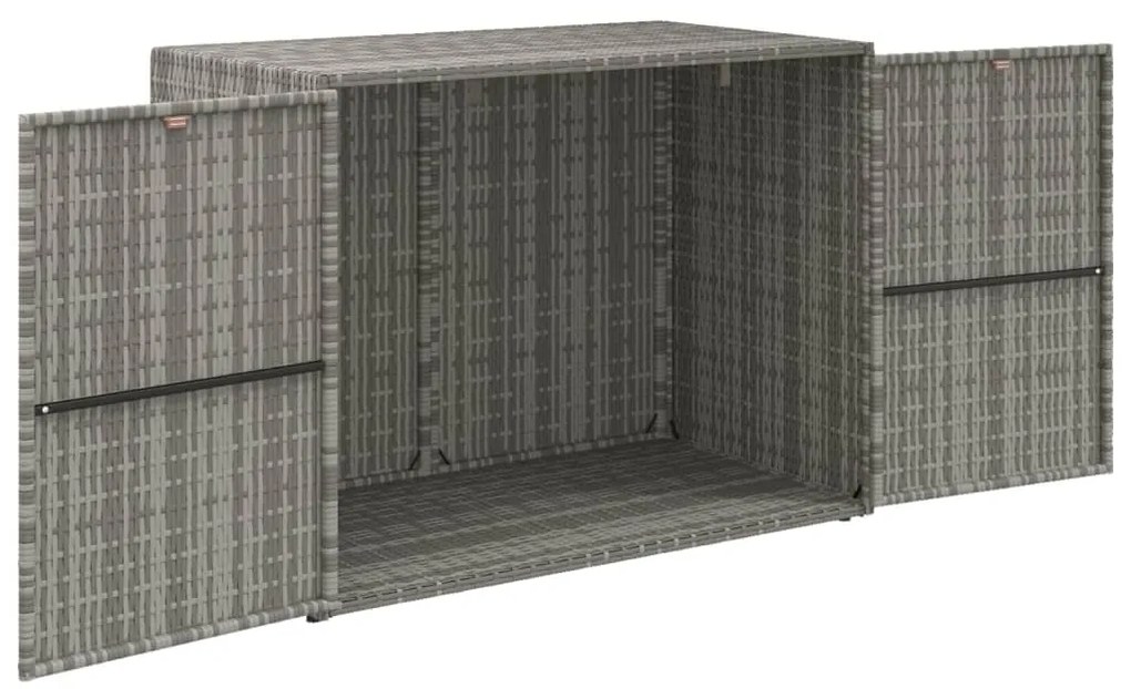 vidaXL Ντουλάπι Αποθήκευσης Κήπου Γκρι 100x55,5x80 εκ. Συνθετικό Ρατάν