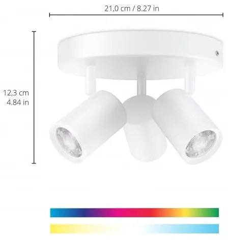 Έξυπνο Φωτιστικό Σποτ 3xGU10 LED 5W Ρυθμιζόμενο Φ21cm 3CCT RGBW Dimmable Imageo Wiz 929003210801 Λευκό