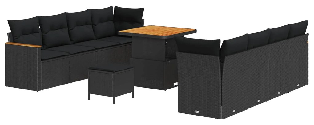 Σετ Καναπέ Κήπου 11 pcs Μαύρο συνθετικό ρατάν