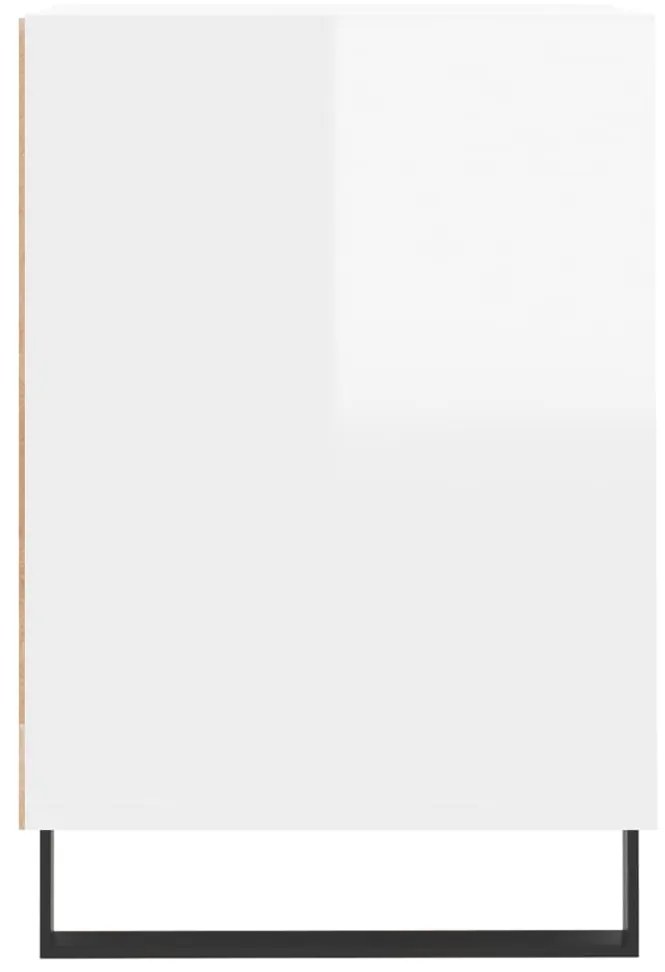 vidaXL Έπιπλο Τηλεόρασης Γυαλ. Λευκό 160x35x55 εκ. Επεξεργασμένο Ξύλο