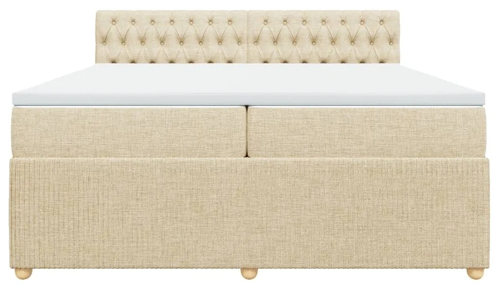 ΚΡΕΒΑΤΙ BOXSPRING ΜΕ ΣΤΡΩΜΑ ΚΡΕΜ 200X200 ΕΚ. ΥΦΑΣΜΑΤΙΝΟ 3287575