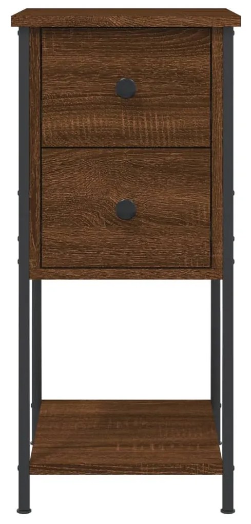 vidaXL Κομοδίνα 2 Τεμ. Καφέ Δρυς 32x42x70 εκ. Επεξεργασμένο Ξύλο