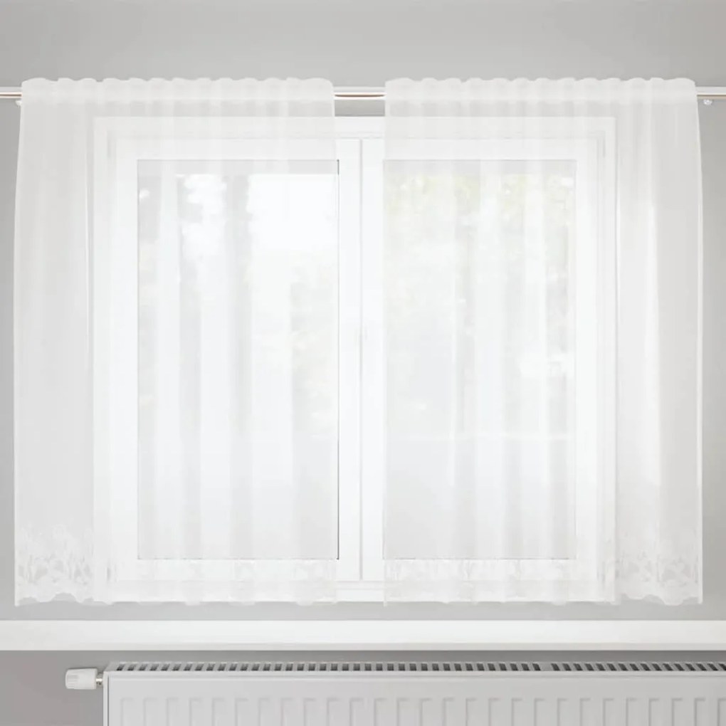 vidaXL Κουρτίνες με κουρτίνες Λευκό 150 x 140 εκ. Πολυεστέρας