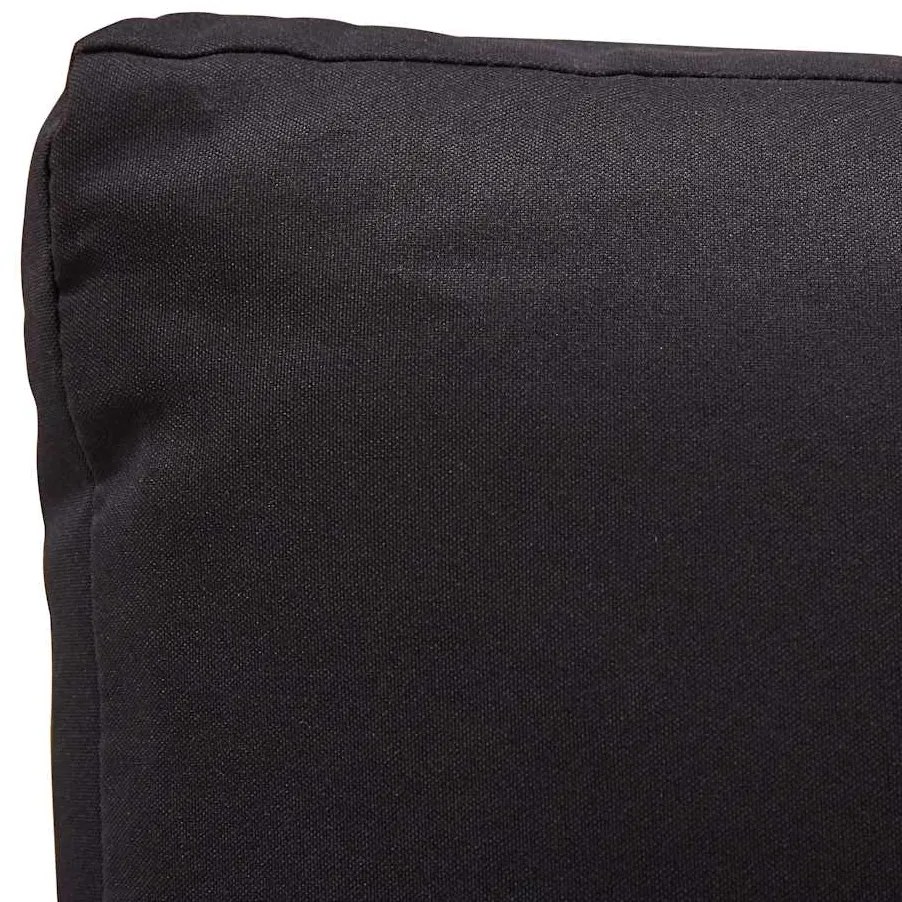 vidaXL Καναπές Κήπου Διθέσιος Μαύρος 124 εκ. Συνθ. Ρατάν με Μαξιλάρια